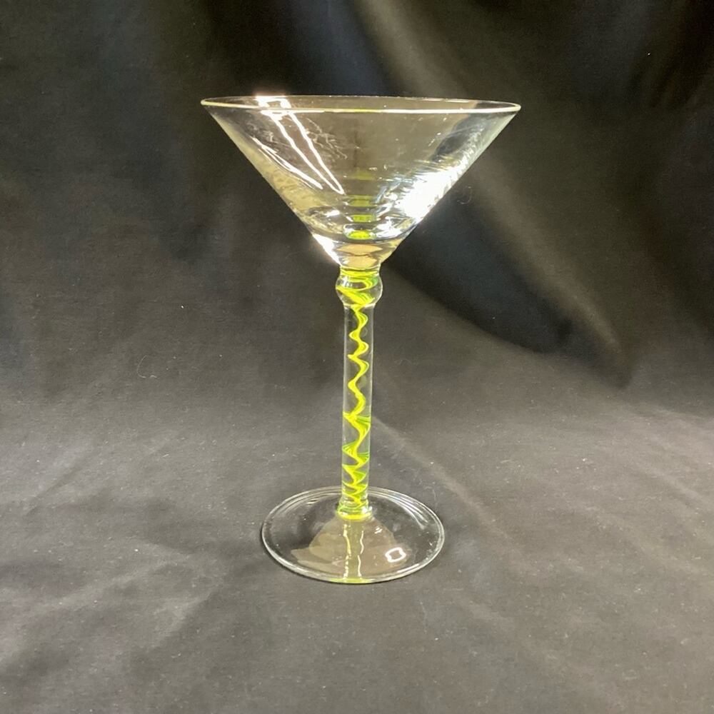 Vintage Colored Stem Martini Glass